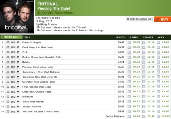 Tritonal-Piercing_The_Quiet.jpg : 강추 Tritonal Ft. Fisher - Slave (Radio Edit), Tritonal - Slave (Tritonal & Ben Gold Club Dub)